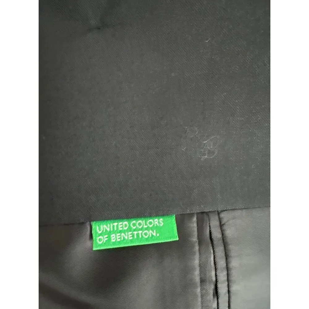 United Colors of Benetton Tailored Blazer Black Minimalist Jacket L